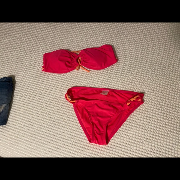 target pink and orange bandeau bikini - Picture 2 of 4